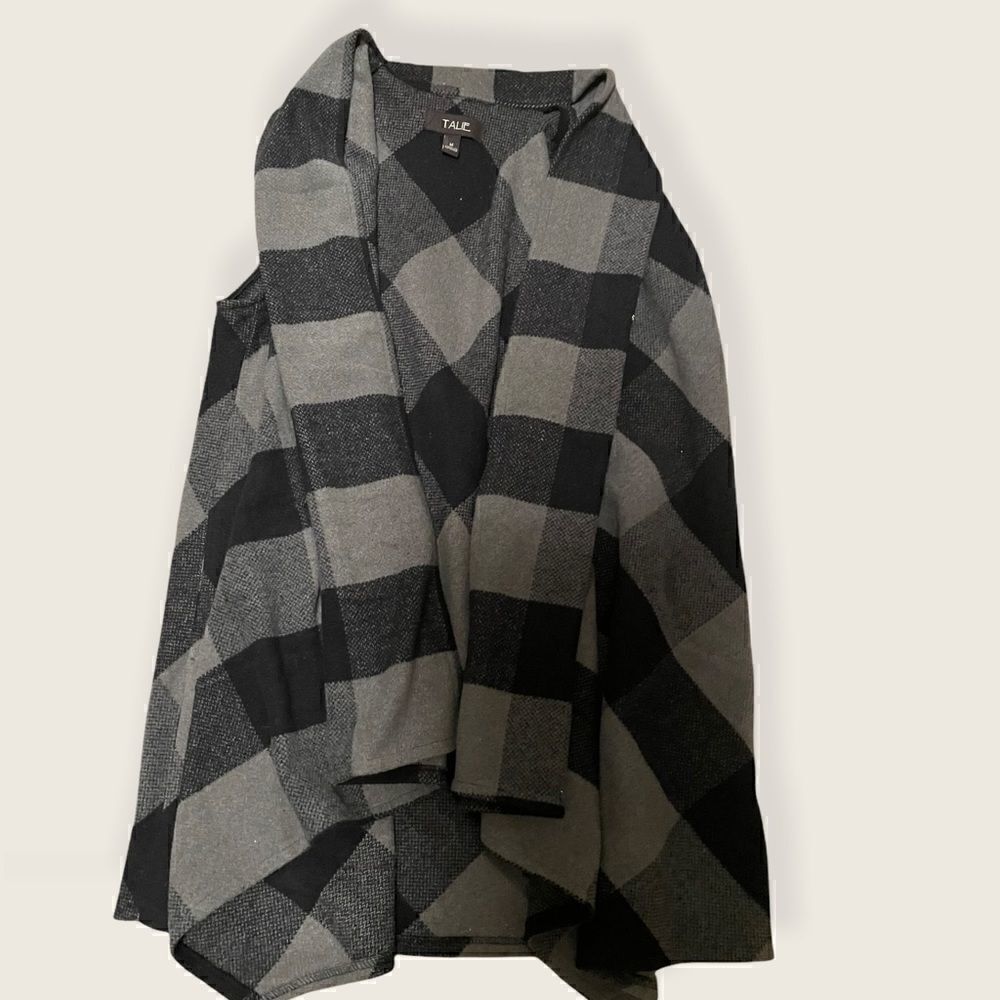 Women's M Talie Black + Grey Cardigan Vest